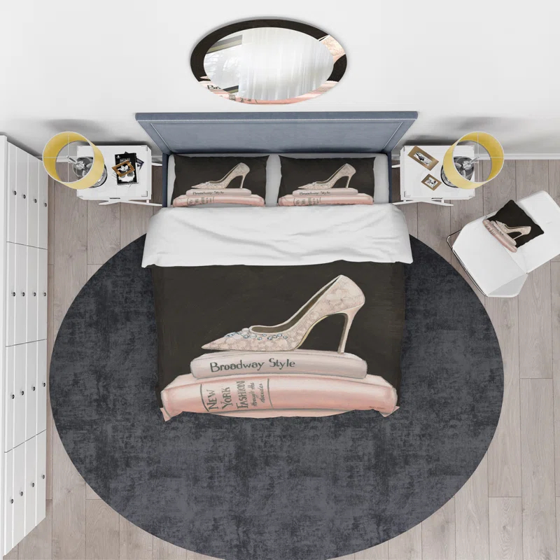 Pink Fashion & Glam high heels II - Posh & Luxe Duvet Cover Set - Microfiber Polyester