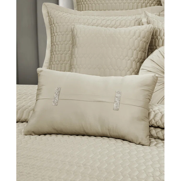 Five Queens Court Blanchard Brilliance Quilted Boudoir Decorative Throw Pillow