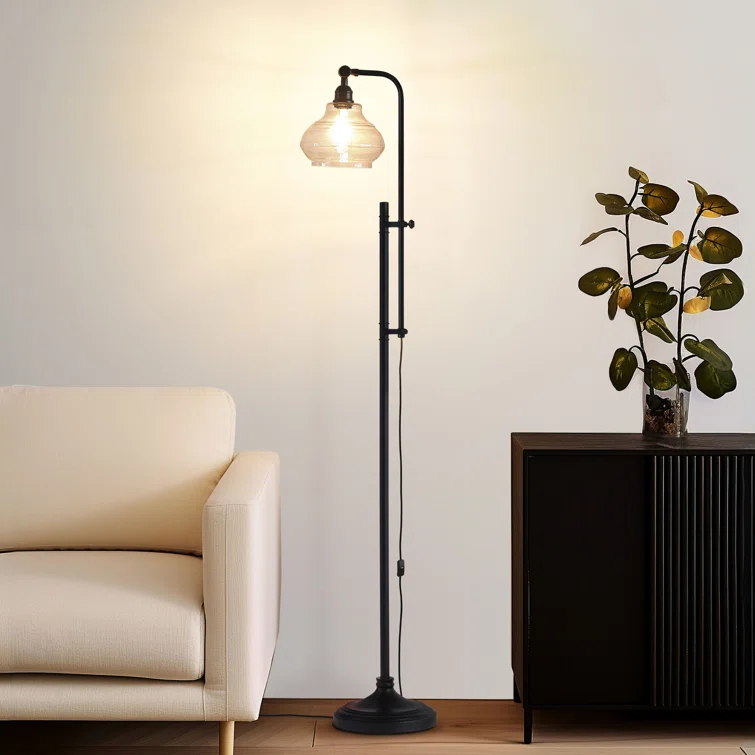 Brightech Austin 69 in. Modern Height Adjustable LED Industrial Floor Lamp, Bulb Included