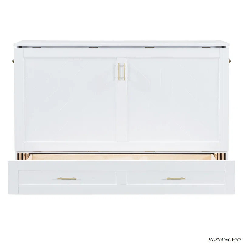 GROUPES Murphy Bed Wall Bed With Drawer And A Set Of Sockets & USB Ports, Pulley Structure Design