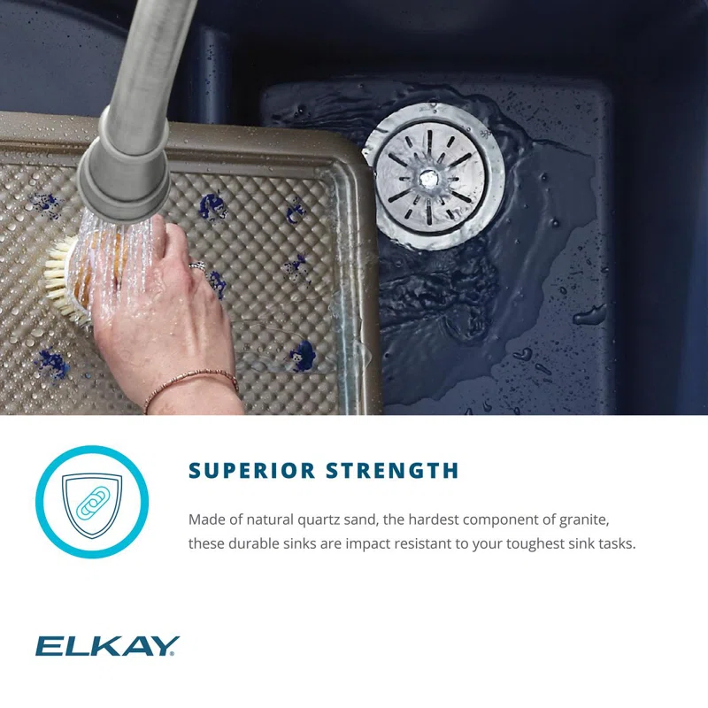 Elkay ELXU3322CN0 Quartz Luxe 33" L x 19" W Double Basin Undermount Kitchen Sink