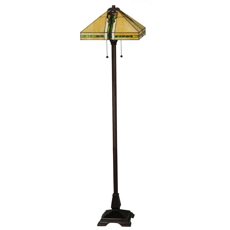 Meyda Lighting Meyda Tiffany & Stained Glass 62'' Mahogany Bronze Traditional Floor Lamp