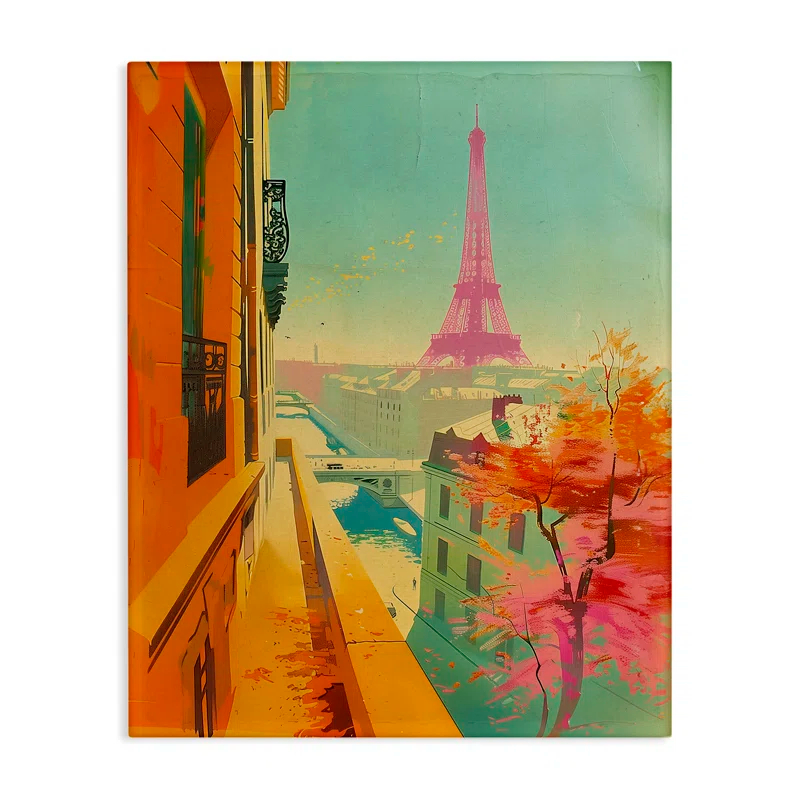 Winston Porter Modern Eiffel Tower Canvas Wall Art by Sasha
