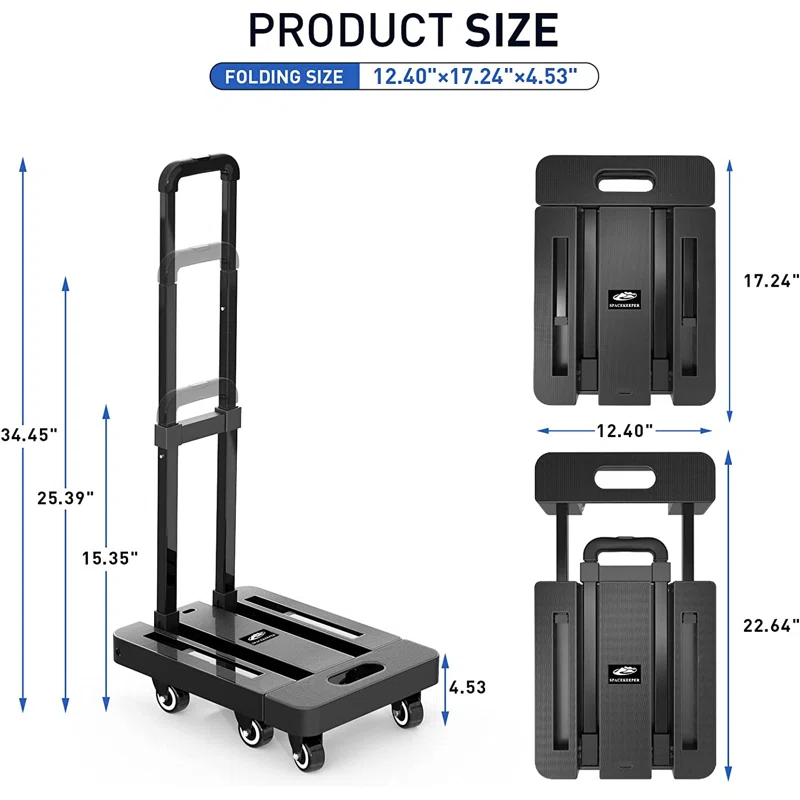 Stalwart Stalwart 500lb Max Folding Hand Truck Dolly Cart