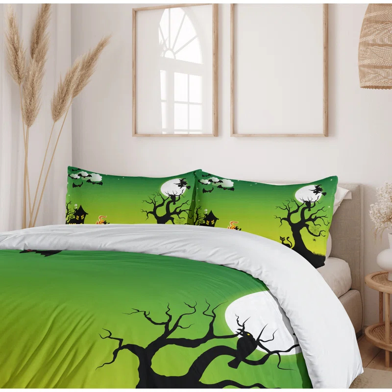 Ambesonne Halloween Modern & Contemporary Duvet Cover Set