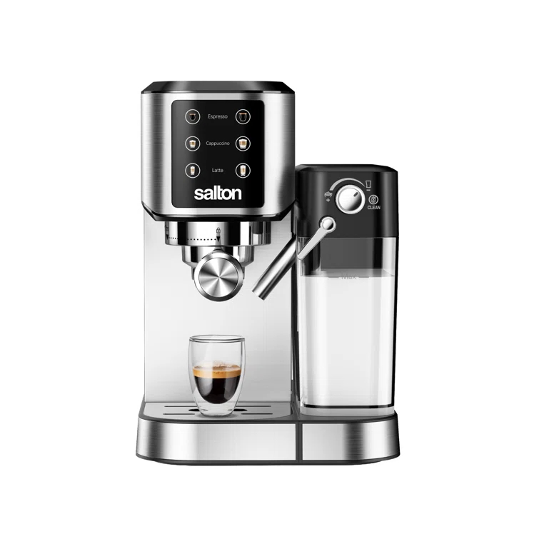 Salton Salton 3-in-1 Espresso, Cappuccino & Latte Machine with Milk Removable Container