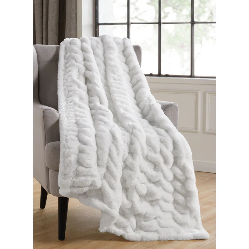 Tahari Home Isla Faux Fur Throw