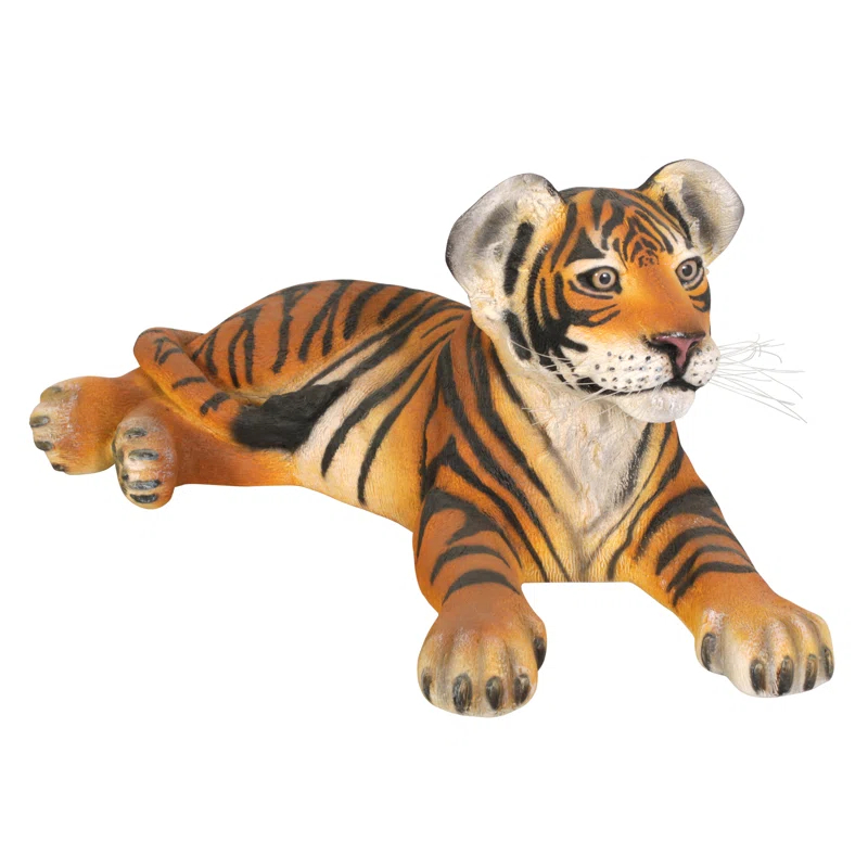Design Toscano The Grand Scale Wildlife Animal Lying Down Tiger Cub Statue