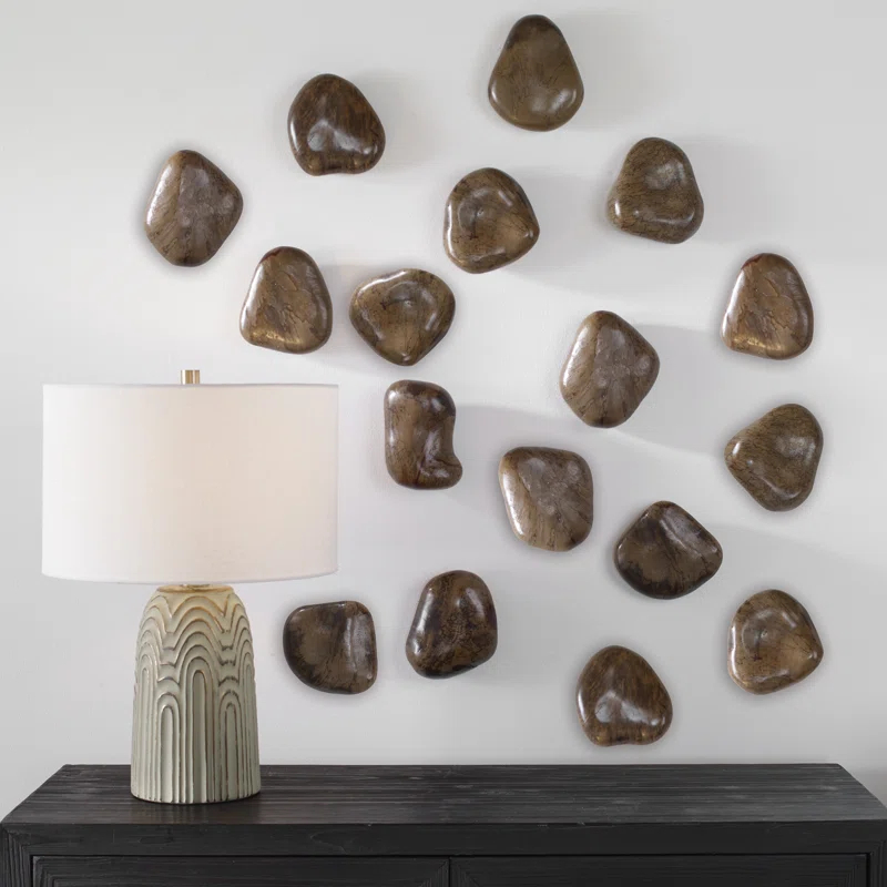 Uttermost Boho Abstract Wall Decor on Solid Wood