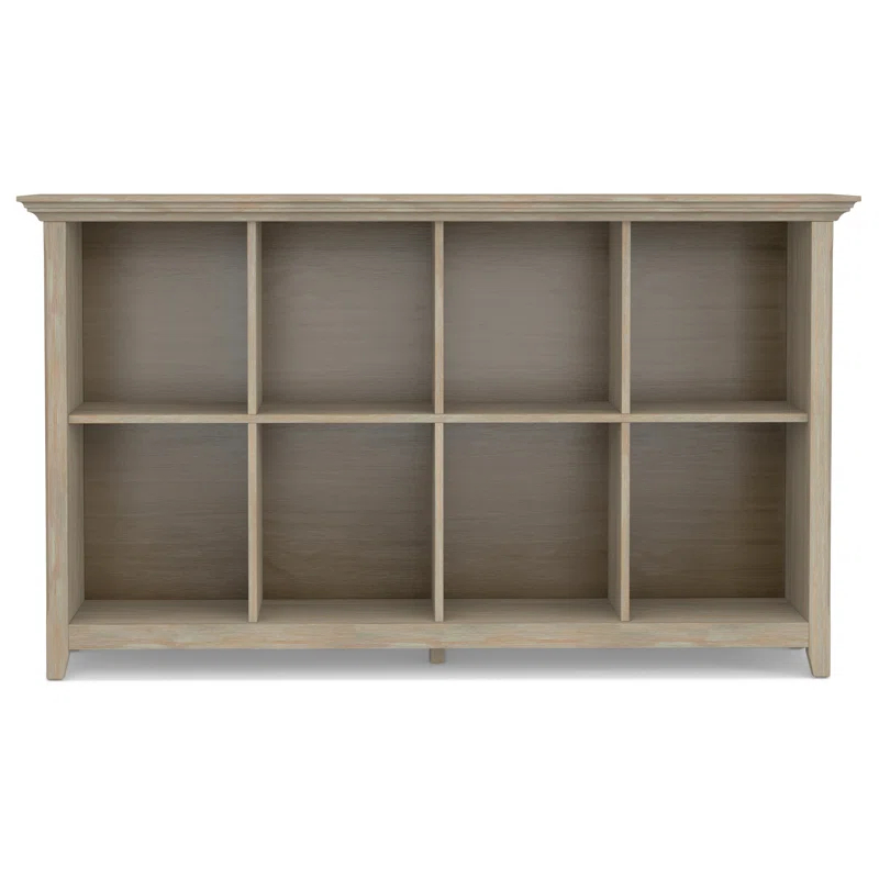 Simpli Home Amherst 57"W Solid Wood Storage Console Table with 8 Cube Storage