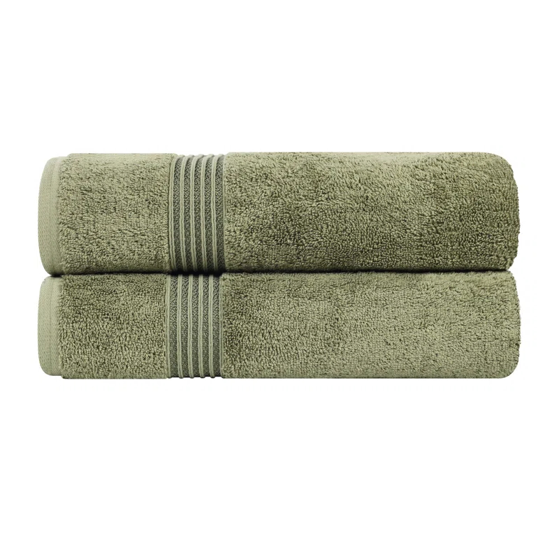 Superior Heritage Certified Egyptian Cotton Plush Absorbent Luxury Bath Towel (Set of 2)