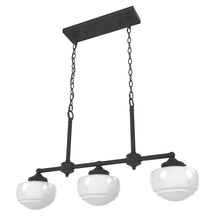 Hunter Fan Hunter Saddle Creek 3 Light Linear Chandelier Ceiling Light Fixture