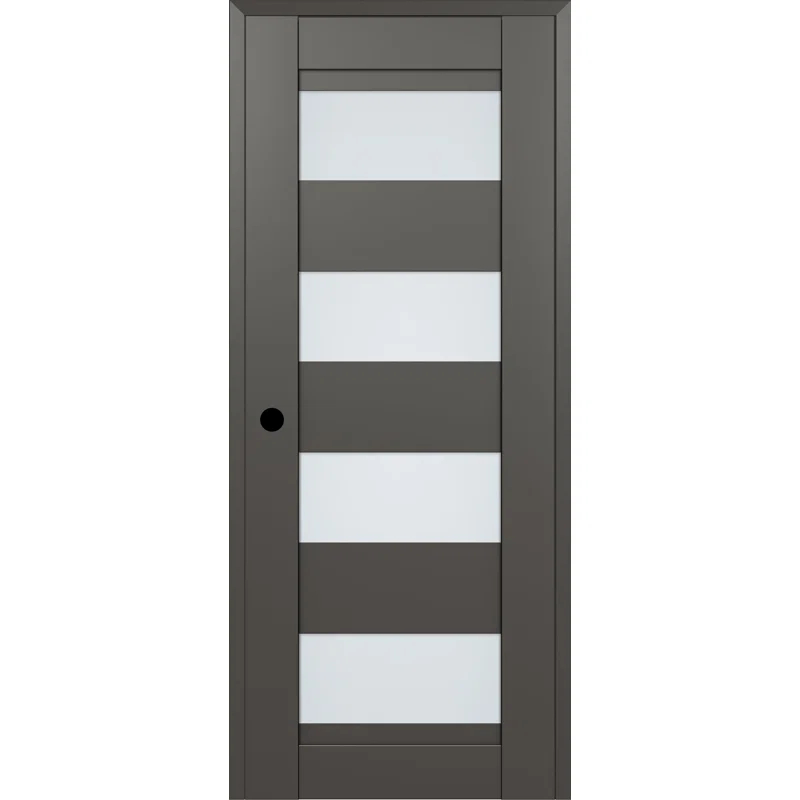 Belldinni Della DIY-FRIENDLY Manufactured Wood and Frosted Glass Single Prehung Standard Door