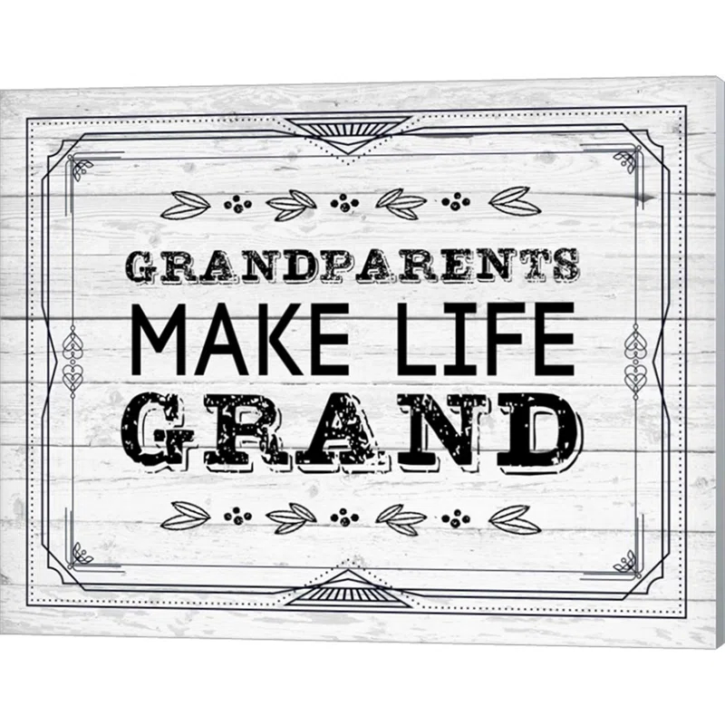 Trinx " Grandparents Make Life Grand - Painted Wood Background " by Color Me Happy