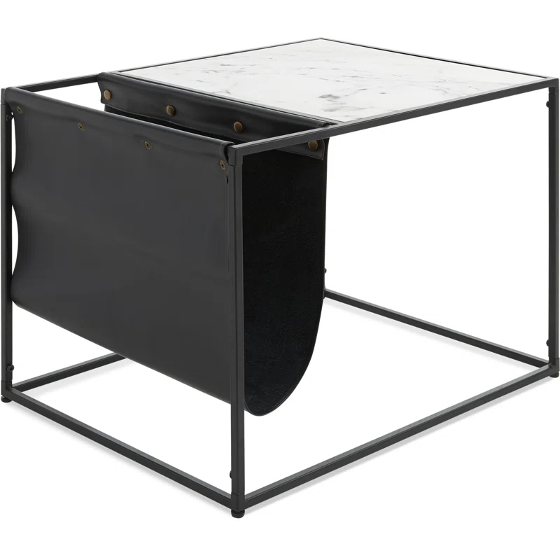 ClickDecor Wilson Modern Accent Side Table with Marble Top