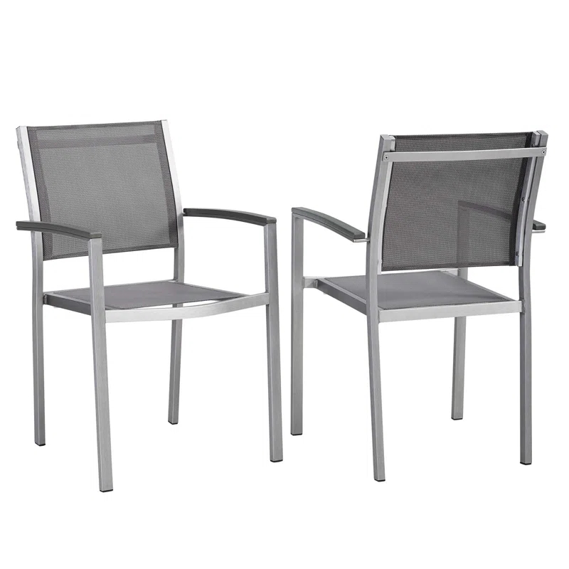 Modway Shore Dining Chair Outdoor Patio Aluminum (Set of 2)