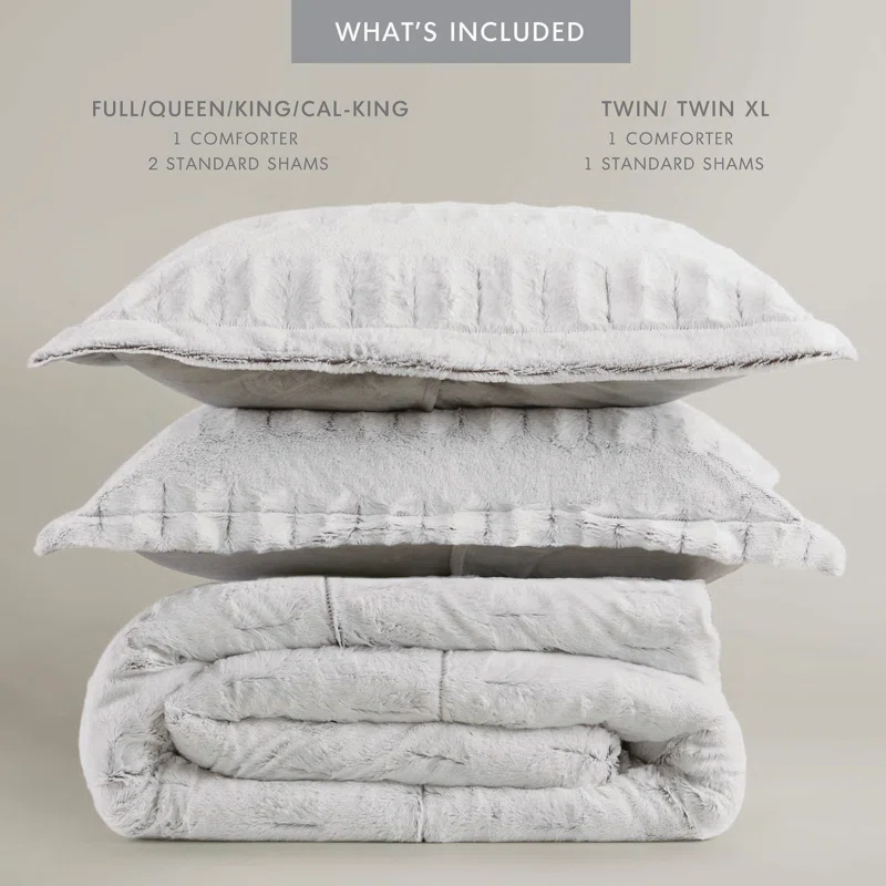 Gia Back Print Long Fur Comforter Mini Set