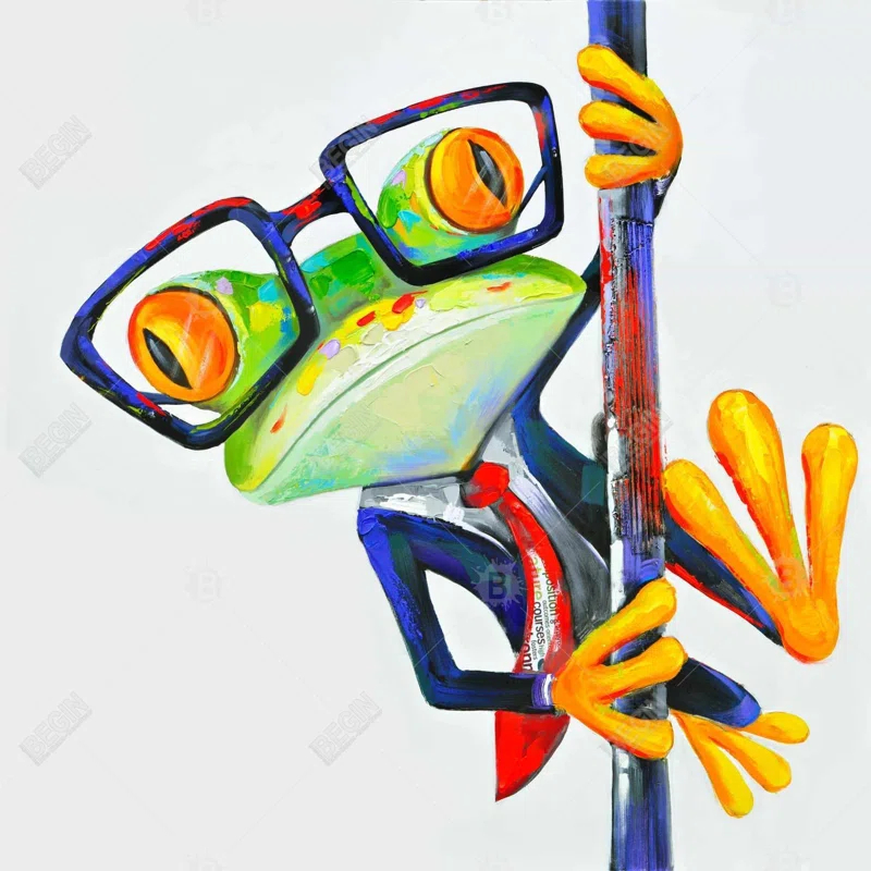 Begin Edition International Inc. " Funny Frog With Glasses " Painting Print