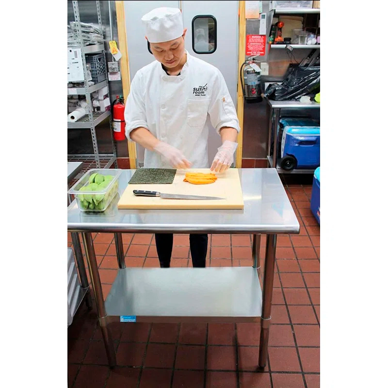 Stainless Steel Table with Undershelf. Metal Prep Table. NSF.