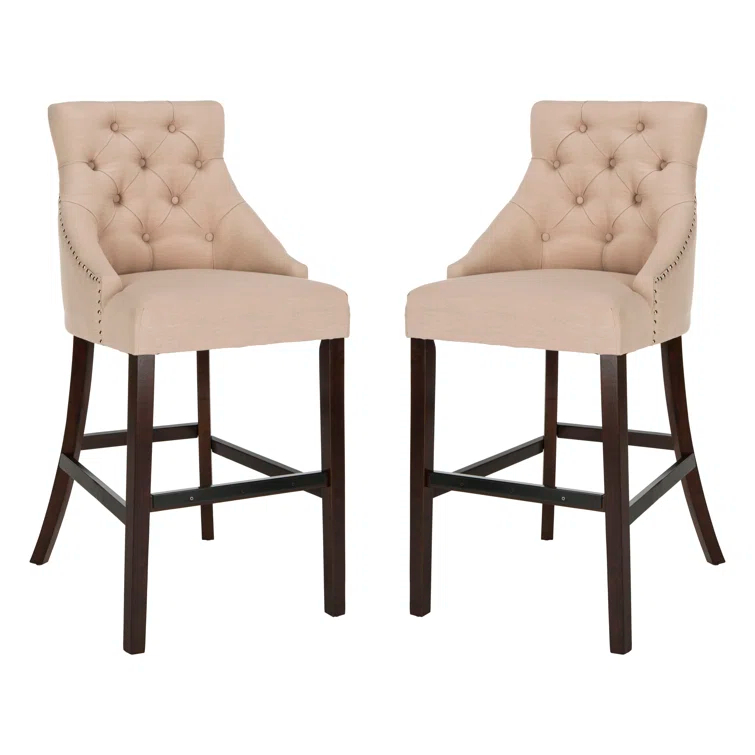 Safavieh Eleni Tufted Wing Back Bar Stool | Wayfair