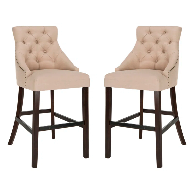 Safavieh Eleni Tufted Wing Back Bar Stool | Wayfair