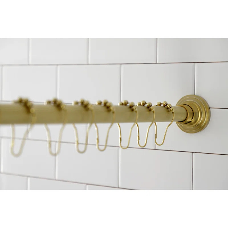 Kingston Brass Kingston Brass Edenscape 60-Inch to 72-Inch Adjustable Shower Curtain Rod with Rings Combo