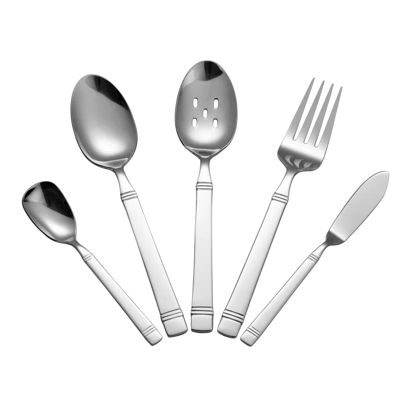 Lorren Home Trends Lorren Home Trends 45 Piece Stainless Steel Flatware Set, Service for 8, Dishwasher Safe
