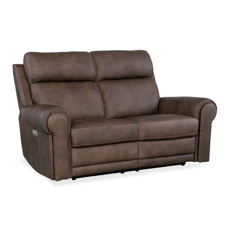 SS 66'' Leather Power Reclining Loveseat