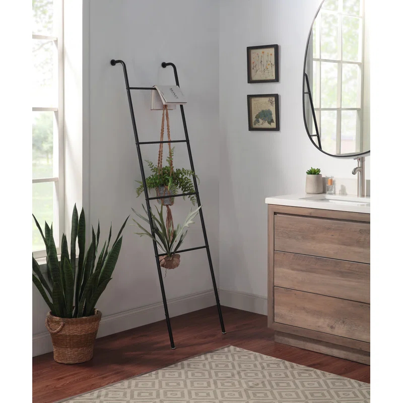 Classic Home/Bath/Bedroom Closet Leaning Ladder Rack