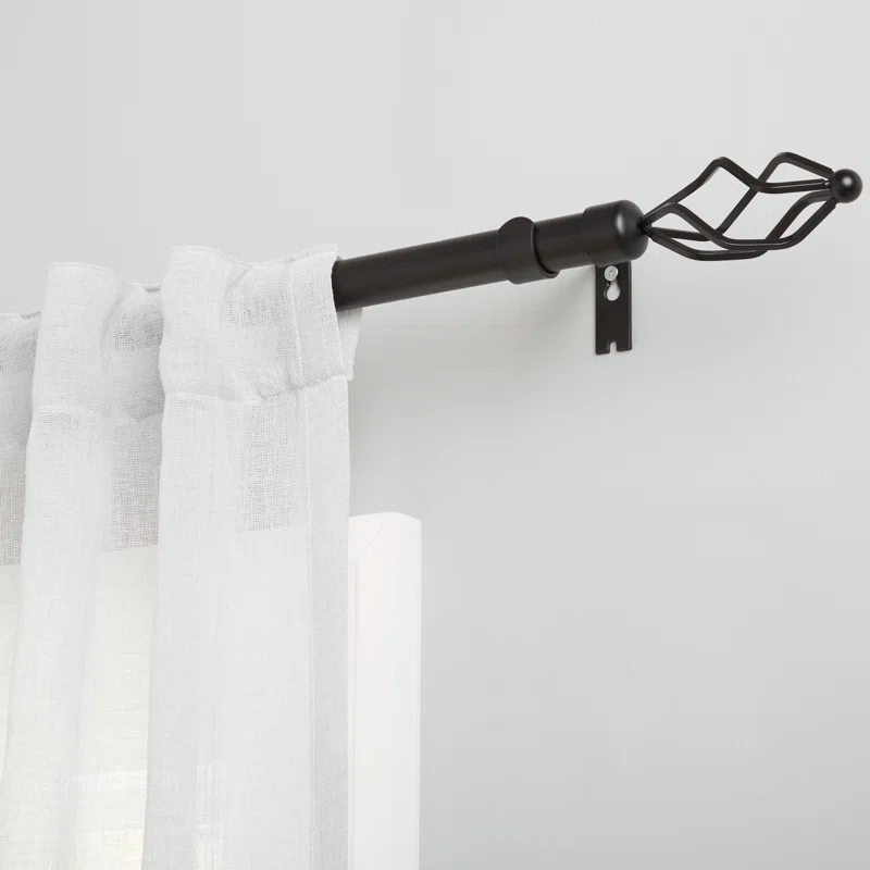 Amalgamated Textiles Exclusive Home Lancelot 1" Window Curtain Rod and Finial Set, Adjustable