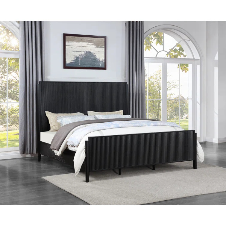 Kirby Kha Brookmead Wood Panel Bed Black