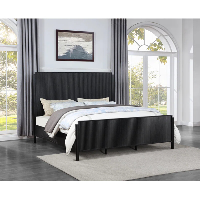 Kirby Kha Brookmead Wood Panel Bed Black
