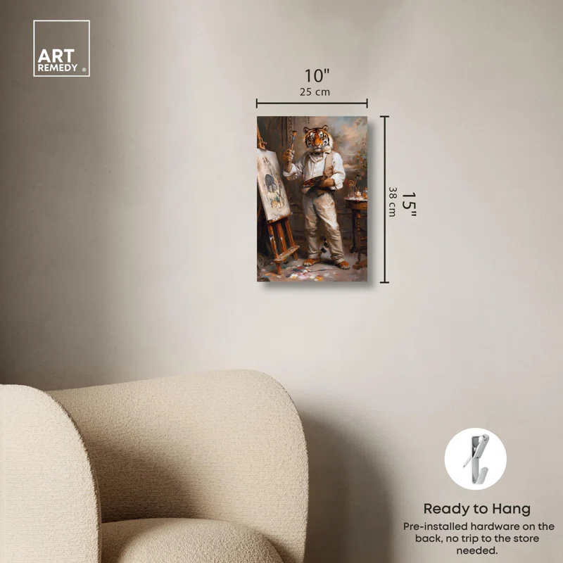 Art Remedy Painterly Tiger Canvas Vintage Portraits by Art Remedy