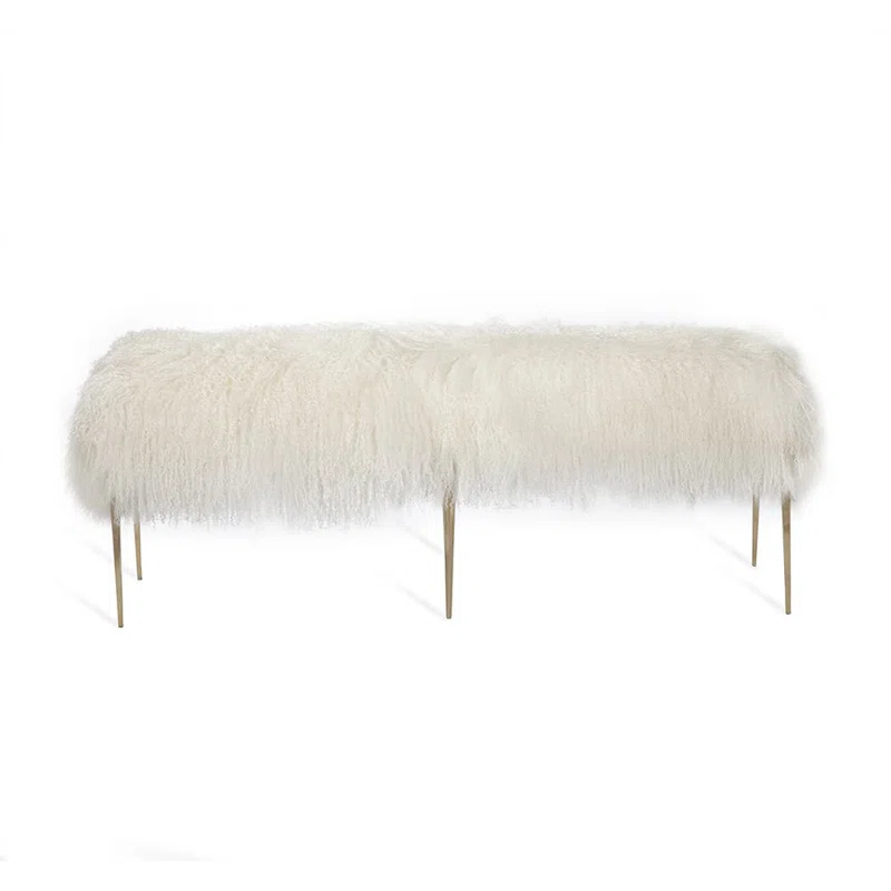 Stiletto Wool Upholstered Bench