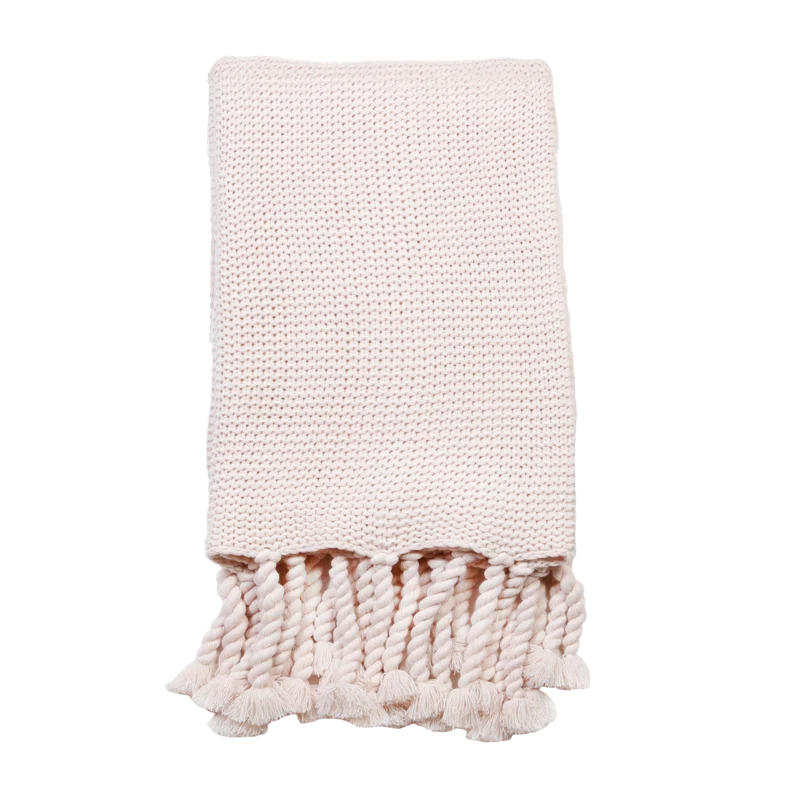Trestles Chunky Knit Throw by Pom Pom at Home - Blush