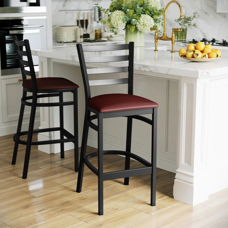 Flash Furniture Brixton Hercules Series Ladder Back Metal Restaurant Barstools