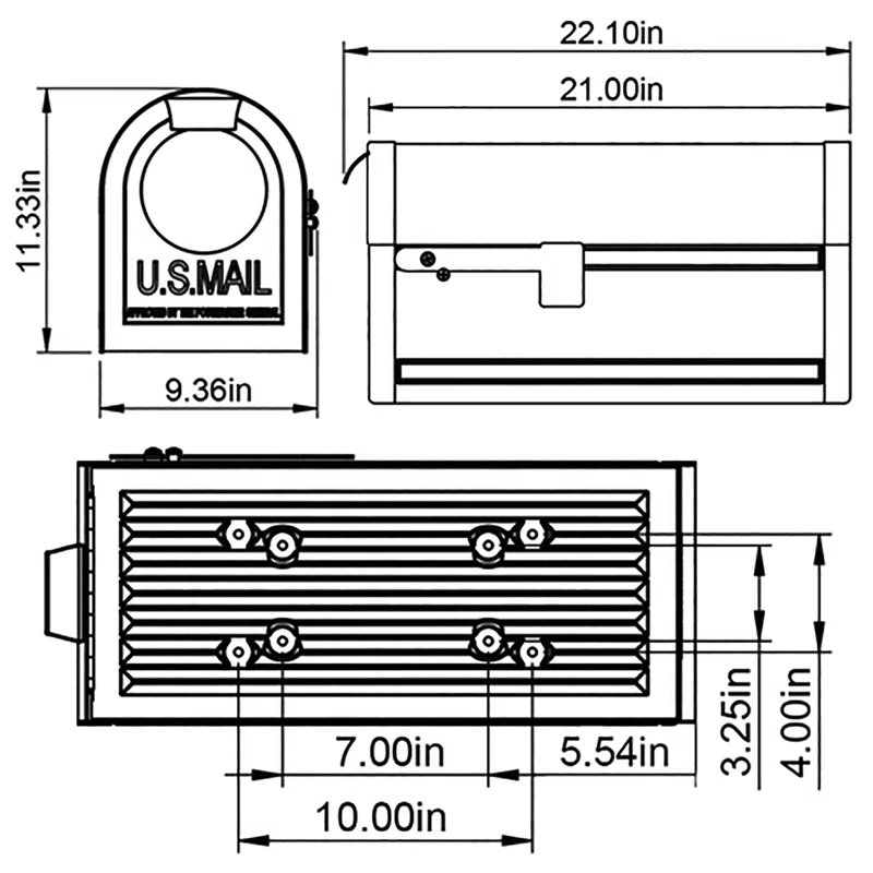 Architectural Mailboxes Northpointe Large Steel Post Mount Mailbox Venetian Bronze