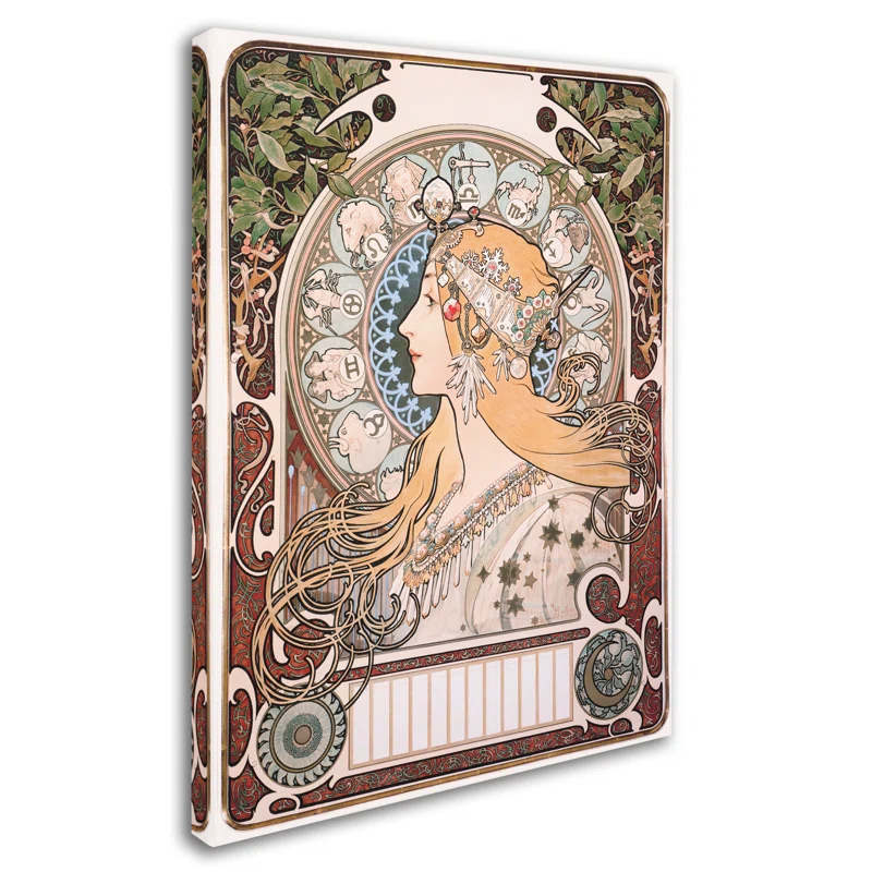 Trademark Fine Art " Zodiac " by Alphonse Mucha