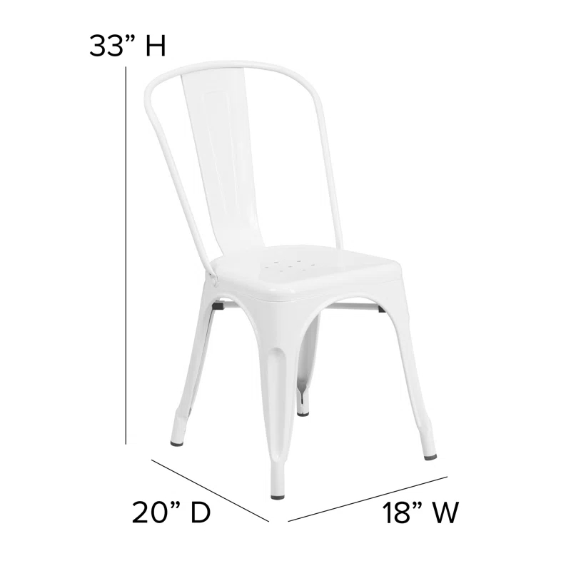 Flash Furniture Hucheson Metal Indoor-Outdoor Stackable Chair - Restaurant Chair - Bistro Chair (Set of 4)