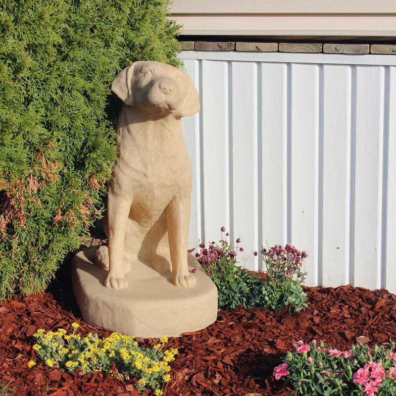 Rosalind Wheeler Etta Dog Plastic Garden Statue