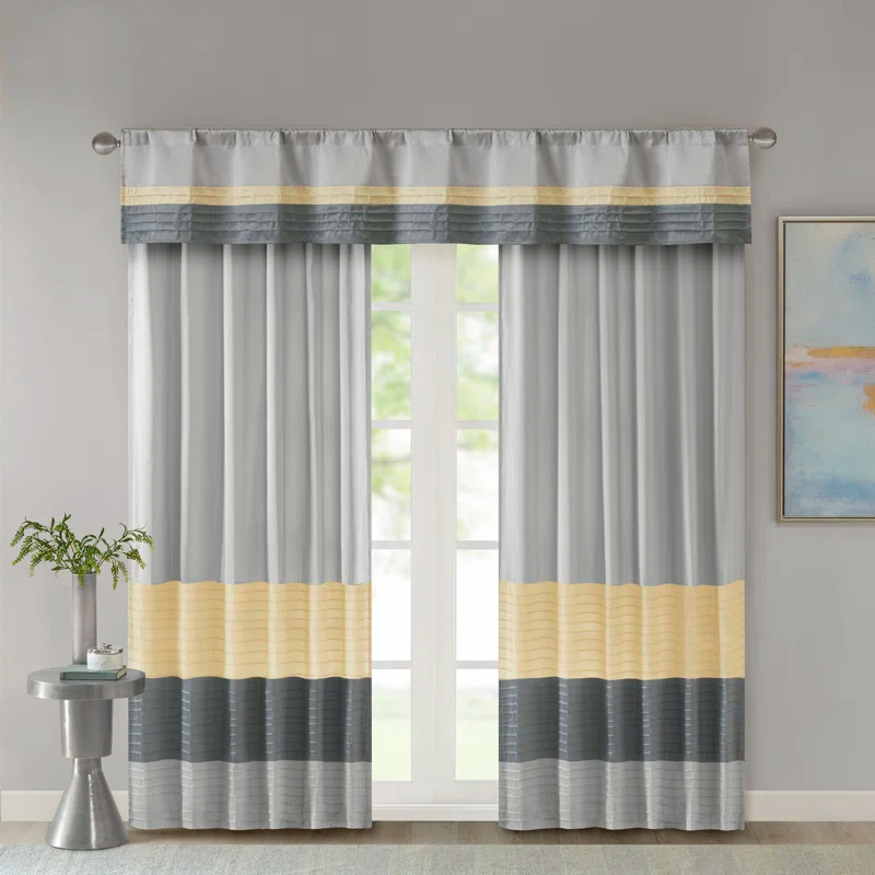 Madison Park Amherst Polyoni Pintuck Single Window Valance & Reviews | Wayfair
