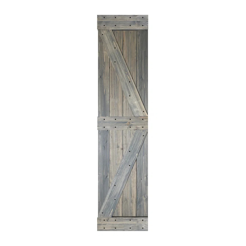 IsLife K Style Solid Wood Sliding Barn Door Without Hardware Kit (Door Slab Only) - Assembly Needed