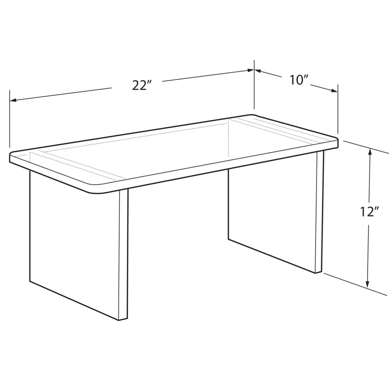 Azar Displays Clear Acrylic 22"W x 10"D x 12"H 1/2" Thick Deluxe Riser w/ Bumpers