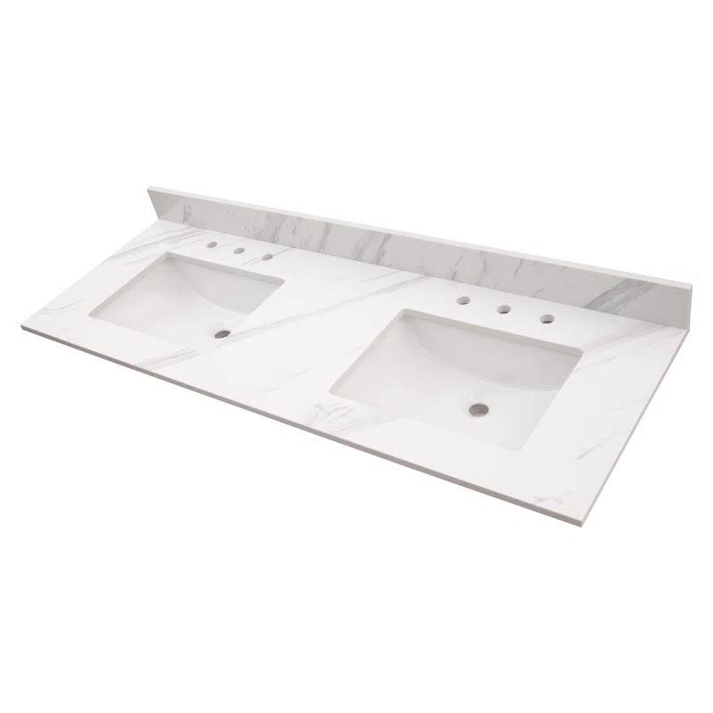 MSI 61 in. x 22 in. D Bathroom Vanity Top with Double Sinks