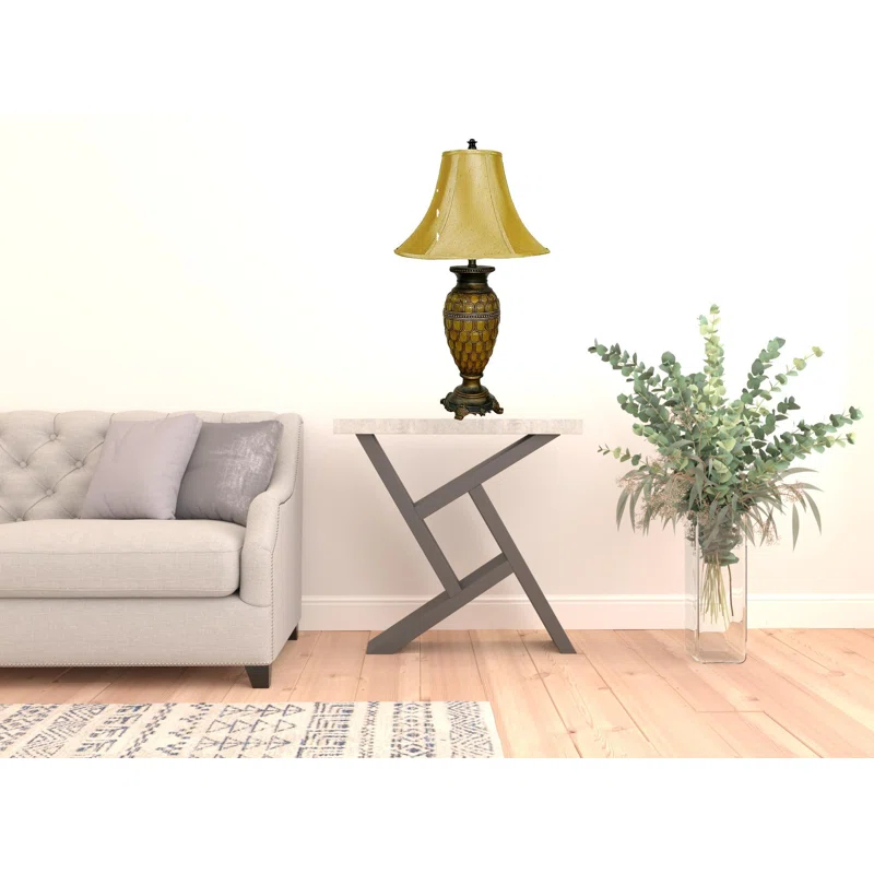 Bloomsbury Market 31" Golden Brown Polyresin Urn Table Lamp With Night Light And Gold Bell Shade
