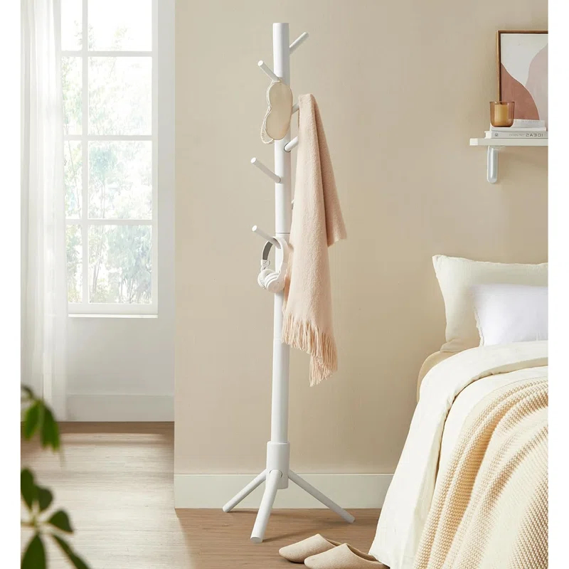 Solid Wood Freestanding 8 - Hook Coat Rack