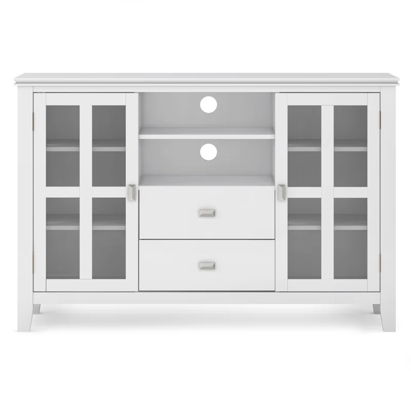 Simpli Home Artisan 53"W Solid Wood Contemporary Tall TV Stand for TVs up to 60" with Adjustable Shelves