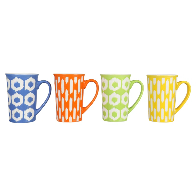 BIA Cordon Bleu BIA Cordon Bleu Set of 4 Assorted 16 oz Ikat Mugs