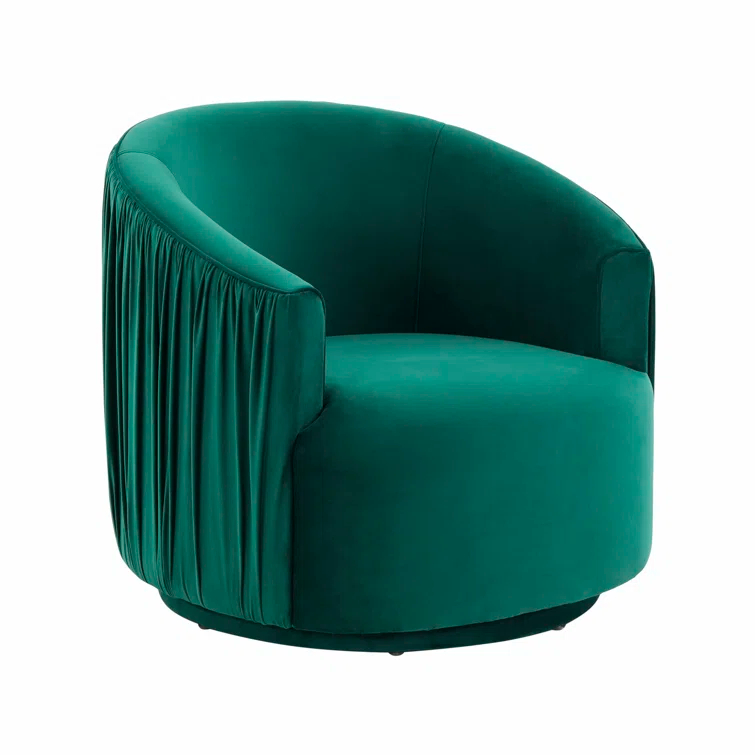 TOV Furniture Velvet Swivel Barrel Chair