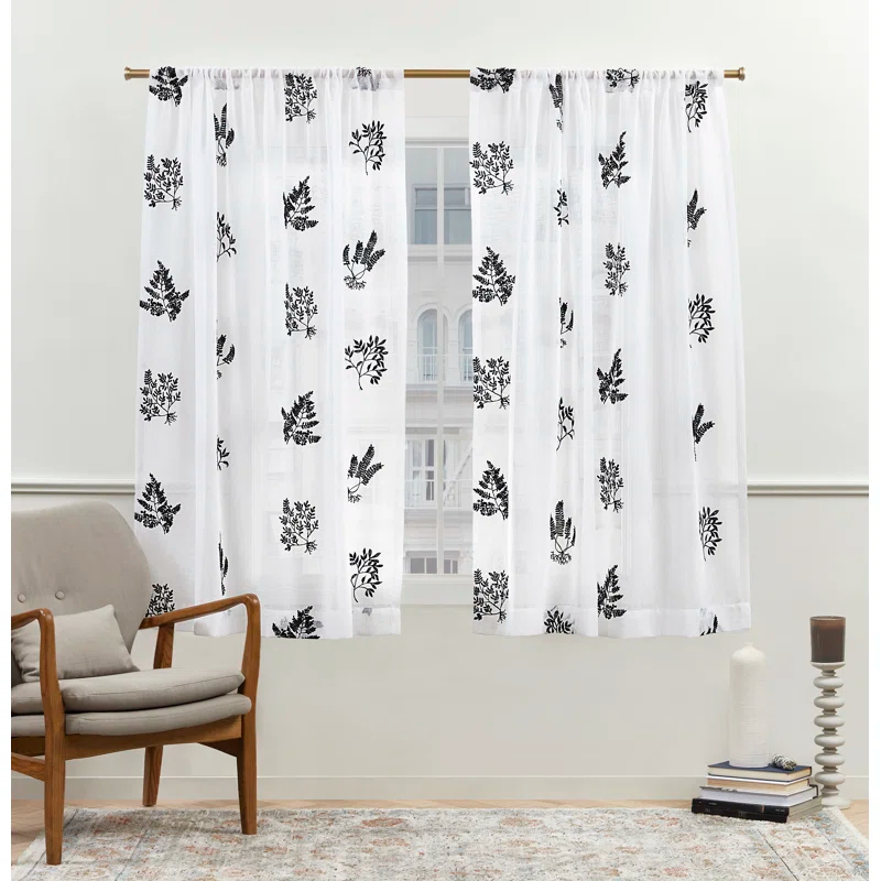Nicole Miller Nicole Miller New York Mabel Sheer Rod Pocket Curtain Panels Pair (Set of 2)
